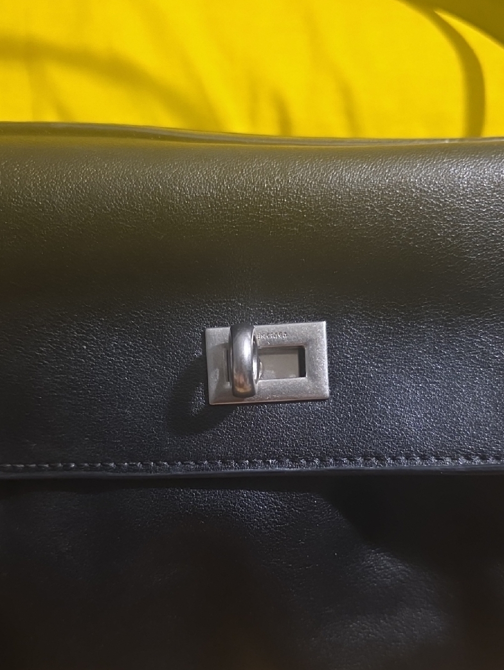 Balenciaga Black Leather Top-Handle Shoulder Bag with Silver Hardware - Picture 3 of 16